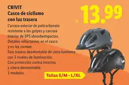 Lidl CRIVIT Casco de ciclismo con luz trasera oferta