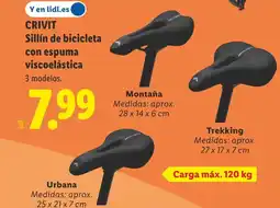 Lidl CRIVIT Sillín de bicicleta con espuma viscoelástica oferta