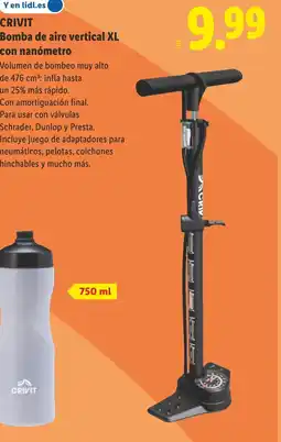 Lidl CRIVIT Bomba de aire vertical XL con nanómetro oferta