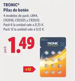Lidl TRONIC Pilas de botón oferta