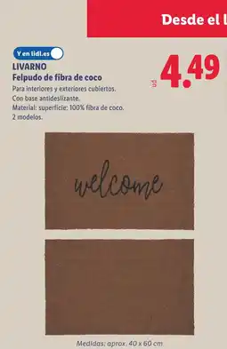 Lidl LIVARNO Felpudo de fibra de coco oferta