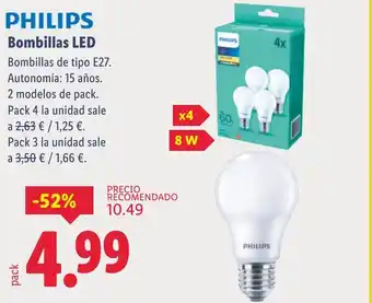 Lidl PHILIPS Bombillas LED oferta