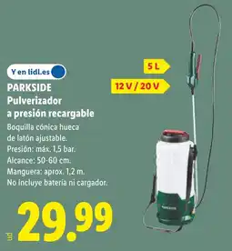 Lidl PARKSIDE Pulverizador a presión recargable oferta
