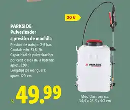 Lidl PARKSIDE Pulverizador a presión de mochila oferta