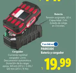 Lidl PARKSIDE Batería y cargador oferta