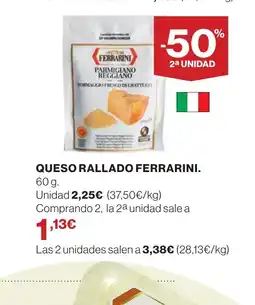 Hipercor FERRARINI Queso rallado oferta