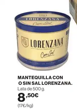 Hipercor LORENZANA Mantequilla con o sin sal oferta