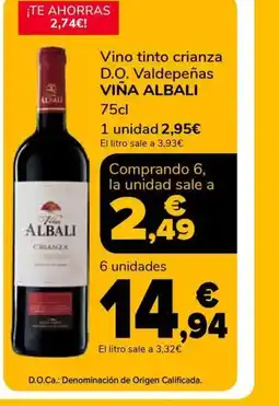 Supeco VIÑA ALBALI Vino tinto crianza D.O. Valdepeñas oferta