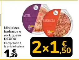 Supeco DEORO Mini pizza barbacoa o york queso oferta