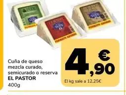 Supeco EL PASTOR Cuña de queso mezcla curado, semicurado o reserva oferta