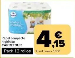 Supeco CARREFOUR Papel compacto higiénico oferta