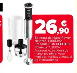 Supeco CECOTEC Batidora de Mano Power Neutron 1100MAX Cream&Crush oferta
