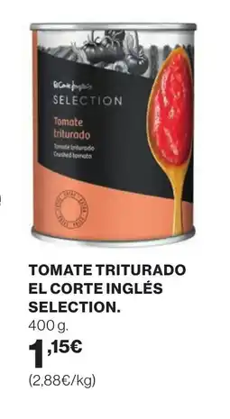 Hipercor Tomate triturado el corte inglés selection oferta