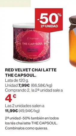 Hipercor Red velvet chai latte the cap soul oferta