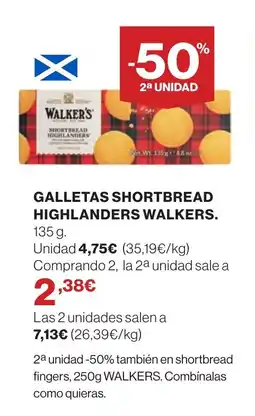 Hipercor Galletas shortbread highlanders walkers oferta