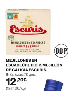 Hipercor ESCURIS Mejillones en escabeche d.o.p. mejillón de galicia oferta