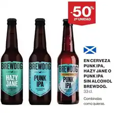 Hipercor BREWDOG En cerveza punk ipa, hazy jane o punk ipa sin alcoho oferta
