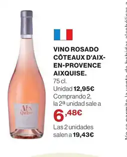 Hipercor AIXQUISE Vino rosado côteaux d'aix- en-provence oferta