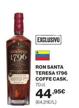 Hipercor Ron santa teresa 1796 coffe cask oferta