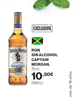 Hipercor CAPTAIN MORGAN Ron sin alcohol oferta