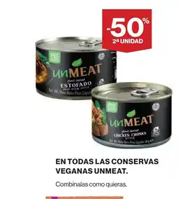 Hipercor En todas las conservas veganas unmeat oferta