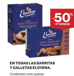 Hipercor ELOVENA En todas las barritas y galletas oferta