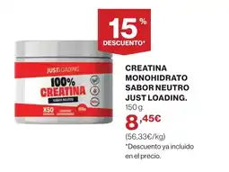 Hipercor Creatina monohidrato sabor neutro justloading oferta