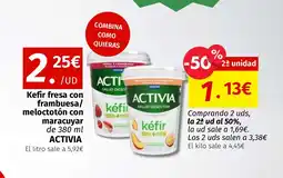 Maskom Supermercados ACTIVIA Kefir fresa con frambuesa/ meloctotón con maracuyar oferta