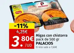 Maskom Supermercados PALACIOS Migas con chistorra oferta