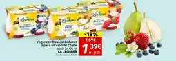 Maskom Supermercados LA LECHERA Yogur con fresa, arándanos o pera en vaso de cristal oferta