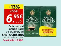 Maskom Supermercados SANTA CRISTINA Café natural molido oferta