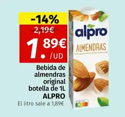 Maskom Supermercados ALPRO Bebida de almendras original botella oferta