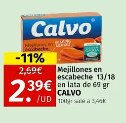 Maskom Supermercados CALVO Mejillones en escabeche 13/18 oferta