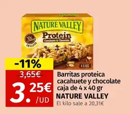 Maskom Supermercados NATURE VALLEY Barritas proteica cacahuete y chocolate caja oferta