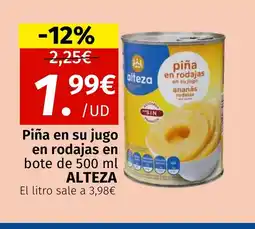 Maskom Supermercados ALTEZA Piña en su jugo en rodajas oferta