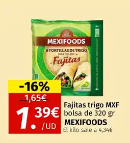 Maskom Supermercados MEXIFOOD Fajitas trigo MXF oferta