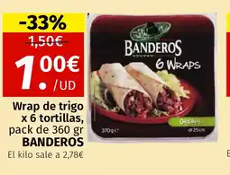 Maskom Supermercados BANDEROS Wrap de trigo x 6 tortillas oferta