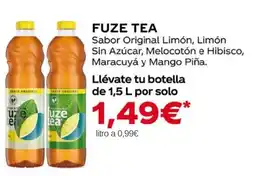 Maskom Supermercados FUZE TEA Sabor Original Limón, Limón Sin Azúcar, Melocotón e Hibisco, Maracuyá y Mango Piña oferta