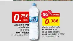 Maskom Supermercados FONT VELLA Agua mineral botella oferta