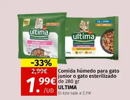 Maskom Supermercados ULTIMA Comida húmedo para gato junior o gato esterilizado oferta