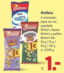 Lidl Grefusa - 4 variedades: pipas con sal, papadelta minim's, tijuana minim's o gublins minim's mix oferta
