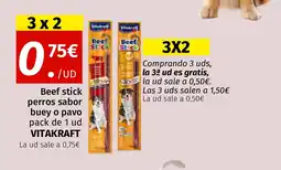 Maskom Supermercados VITAKRAFT Beef stick perros sabor buey o pavo oferta