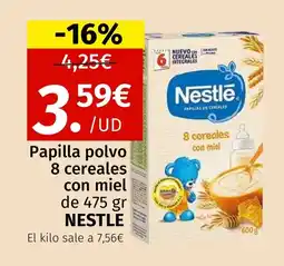 Maskom Supermercados NESTLE Papilla polvo 8 cereales con miel oferta