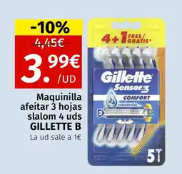 Maskom Supermercados GILLETTE B Maquinilla afeitar 3 hojas slalom 4 uds oferta