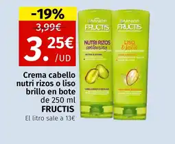 Maskom Supermercados FRUCTIS Crema cabello nutri rizos o liso brillo en bote oferta