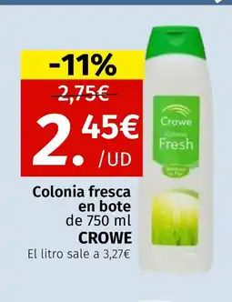 Maskom Supermercados CROWE Colonia fresca en bote oferta