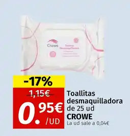 Maskom Supermercados CROWE Toallitas desmaquilladora oferta