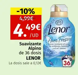 Maskom Supermercados LENOR Suavizante Alpino de 36 dosis oferta