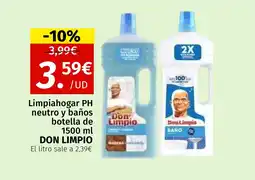Maskom Supermercados DON LIMPIO Limpiahogar PH neutro y baños botella oferta