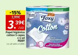Maskom Supermercados FOXY Papel higiénico cotton 5 capas oferta